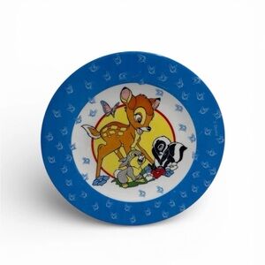 Rare Vintage Bambi Arcopal Milk Glass Plate France Thumper 8 inch Disney